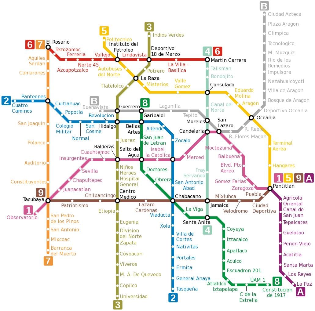 მეხიკო tube რუკა