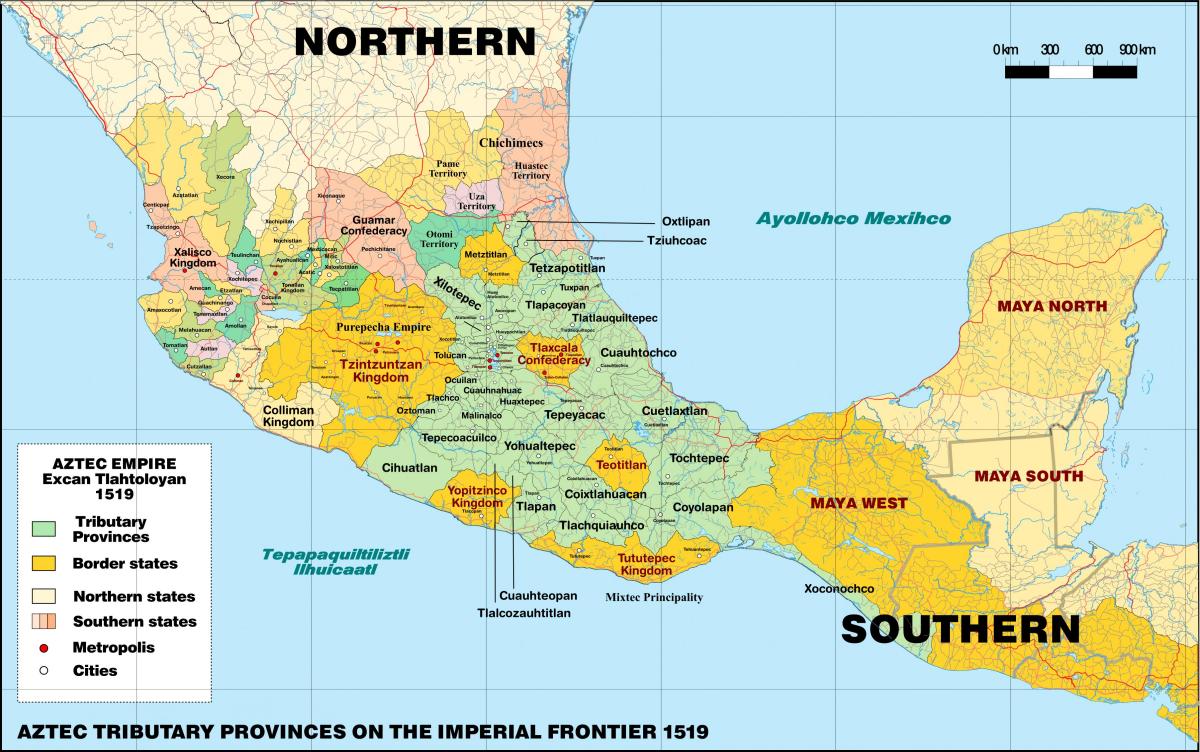 tenochtitlan მექსიკაში რუკა