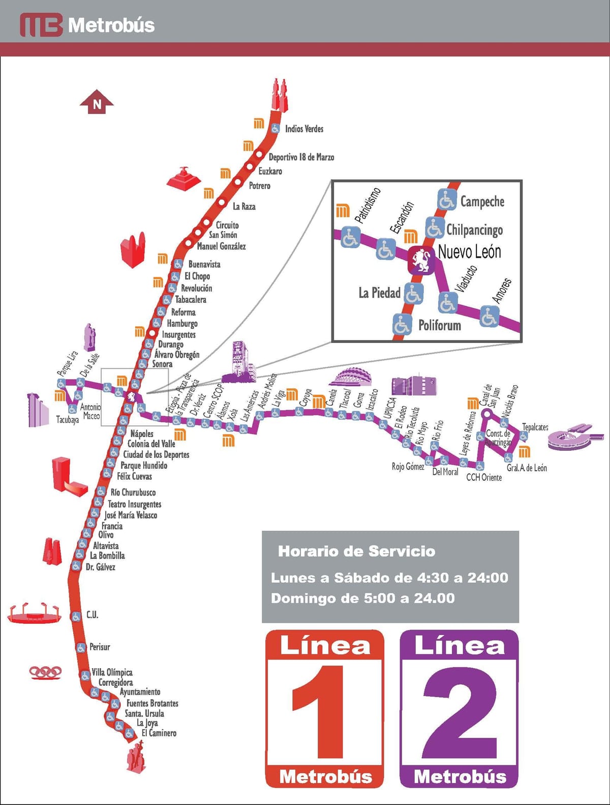რუკა metrobus მეხიკო