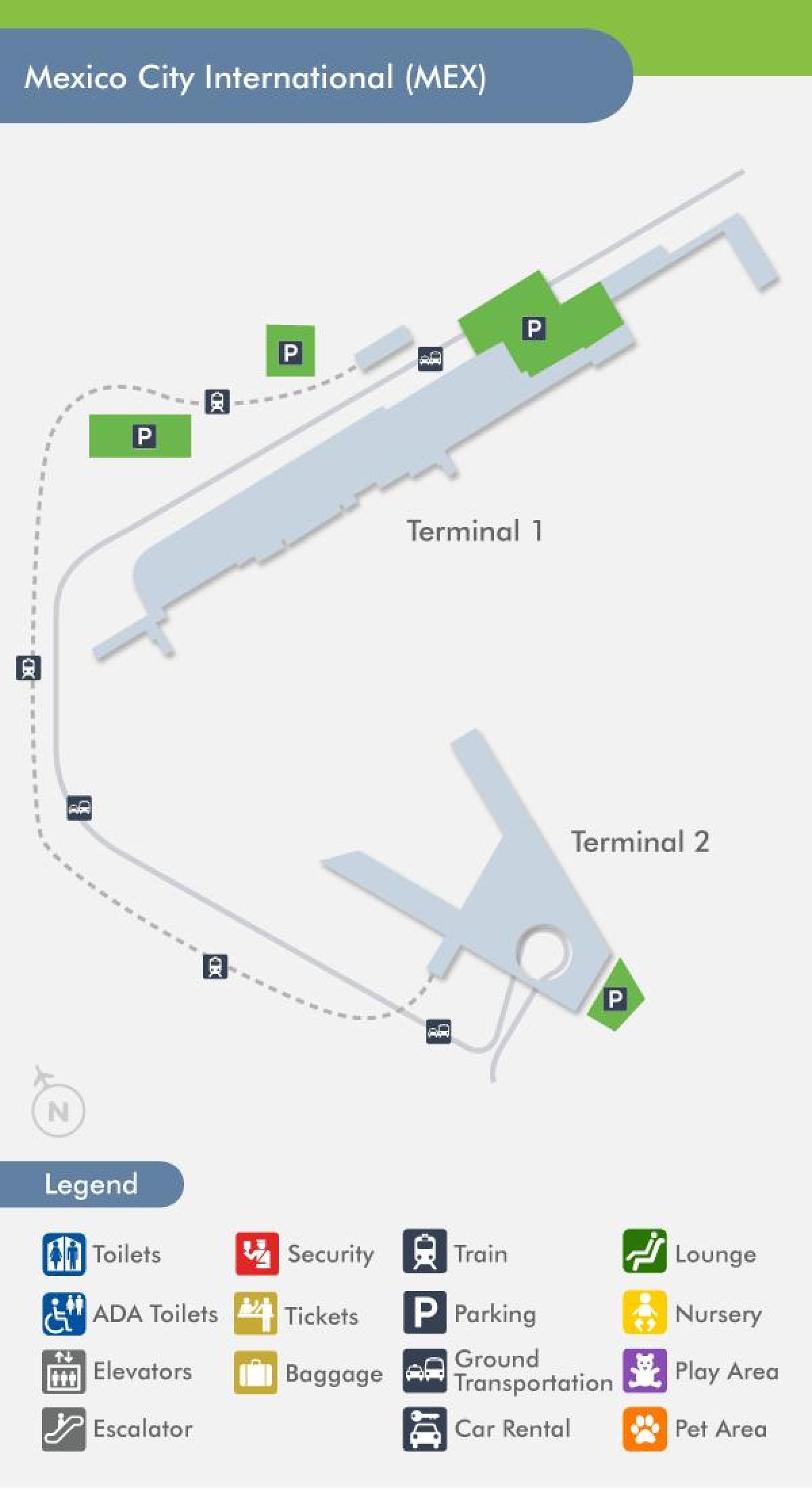 mex აეროპორტის ტერმინალის რუკა