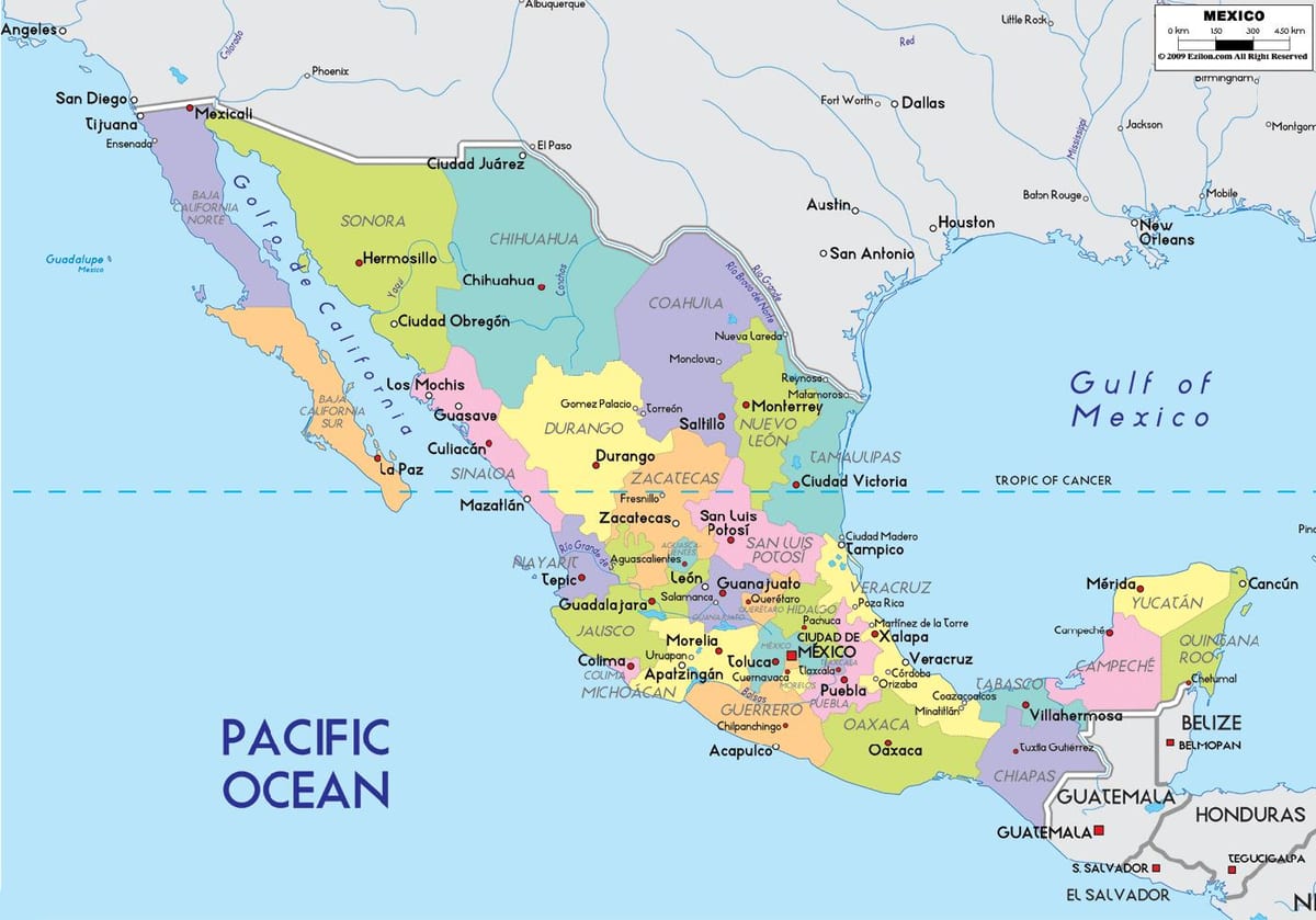 რუკა Mexico City ქალაქი