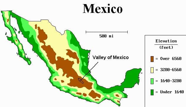 რუკა valley of Mexico