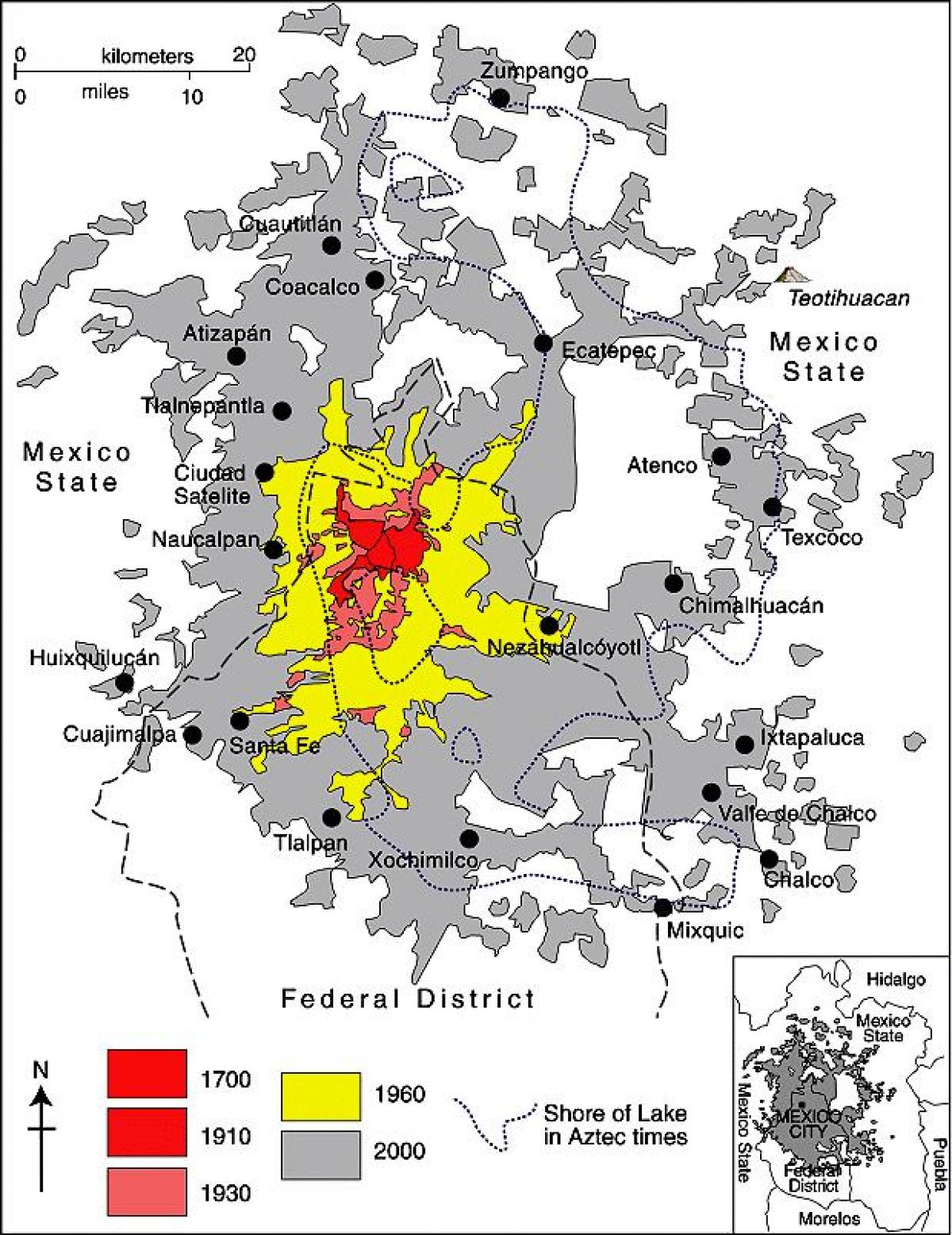რუკა მექსიკის ქალაქი უბანი