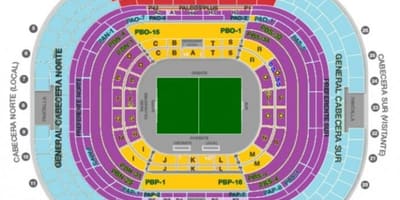Estadio azteca ჯდომისას რუკა